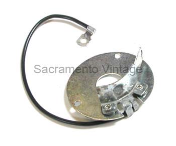 [00611-5-L] LOWER DISTRIBUTOR PLATE WITH LONGER WIRE 1928-31