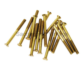 [03452-16] MAGNETO CLAMPING SCREW SET- (16) BRASS 1911-27  1/4-24 THREAD FOR REPRODUCTION GEAR