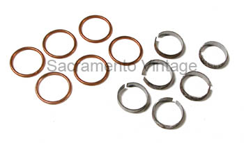 [03573] MANIFOLDS TO BLOCK GLAND SET-  6 COPPER RINGS & 6 STEEL GLANDS / 1909-27