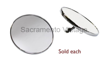 [01194-8] MIRROR HEAD- 5" CHROME SMOOTH BACK W/ 1/4" MOUNTING STUD