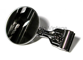 [04196] MIRROR OUTSIDE- CHROME  OPEN CARS CLAMPS TO ROUND POST / 5" HEAD