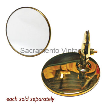 [04191] MIRROR- WINDWING MOUNT - BRASS CLAMPS TO GLASS  3-1/2" DIAMETER