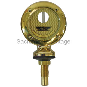 [03648] MOTOR METER- BRASS PLAIN RIM WITH FORD T WINGED FORD EMBLEM