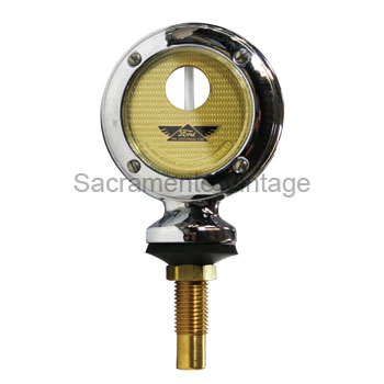 [03649-1] MOTOR METER- CHROME PLAIN RIM WITH FORD T WINGED EMBLEM