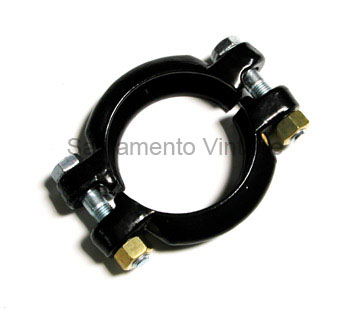 [00391-3] MUFFLER TO MANIFOLD CLAMP - ARIES - FINE THREAD BRASS NUTS - STEEL 1928-1931 MODEL A FORD