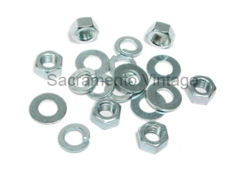 [08424-2] NUT and LOCK WASHERS ONLY- ZINC 1948-63 BED TO FRAME