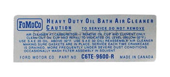 [09350-15] OIL BATH DECAL 1966-67 BRONCO