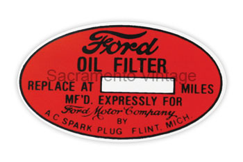 [05498-1] OIL FILTER DECAL-AC TYPE 1935-40