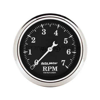 [AM1797] OLD TYME BLACK TACHOMETER 2 1/16 0-7000 RPM by AUTO METER