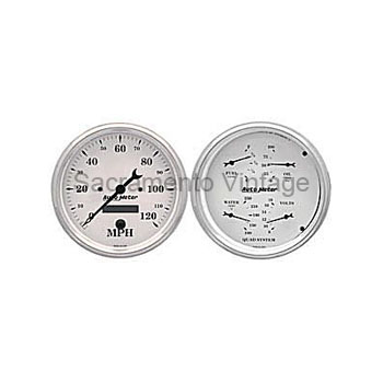 [AM1603] OLD TYME WHITE QUAD/SPEEDO KIT 5 IN (E) by AUTO METER