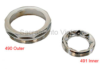 [00490] OUTER GAS GAUGE NUT- chrome 1928-31