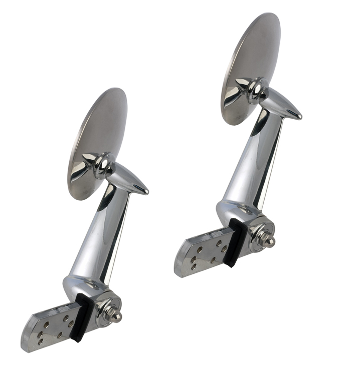 [08571-2] OUTSIDE MIRRORS 1953-66 SET OF 2 CHROME