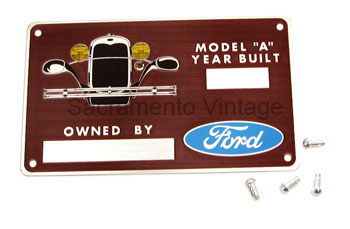 [00659-10] OWNERS DATA PLATE- Model A 1928-31