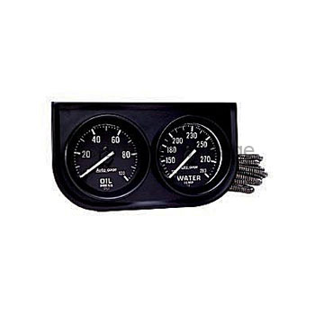 [AM2392] PANEL BLACK & 2 BLACK GAUGES (M) OIL/WATER F/S 2 1/16 AUTO GAGE