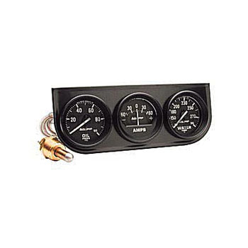 [AM2393] PANEL BLACK & 3 BLACK GAUGES (M) OIL/WATER/VOLT F/S 2 1/16 AUTO GAGE