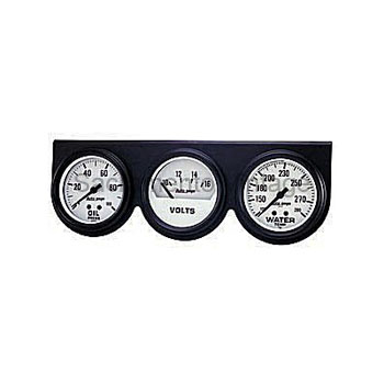 [AM2328] PANEL BLACK & 3 WHITE GAUGES (M) OIL/VOLTS/WATER F/S 2 5/8 AUTOGAGE