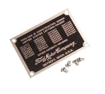 [06211-3] PATENT DATA PLATE 1937-39