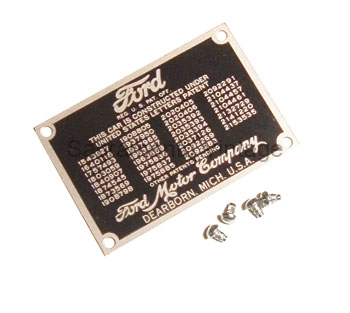[06211-4] PATENT DATA PLATE 1940-48