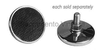 [12038] PEDAL PAD- stainless w/ 1\2" STUD / PYRAMID RUBBER INSERT