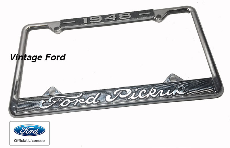 [LP1948PU] PICKUP LICENSE PLATE FRAME 1948 FORD SCRIPT - BLACK
