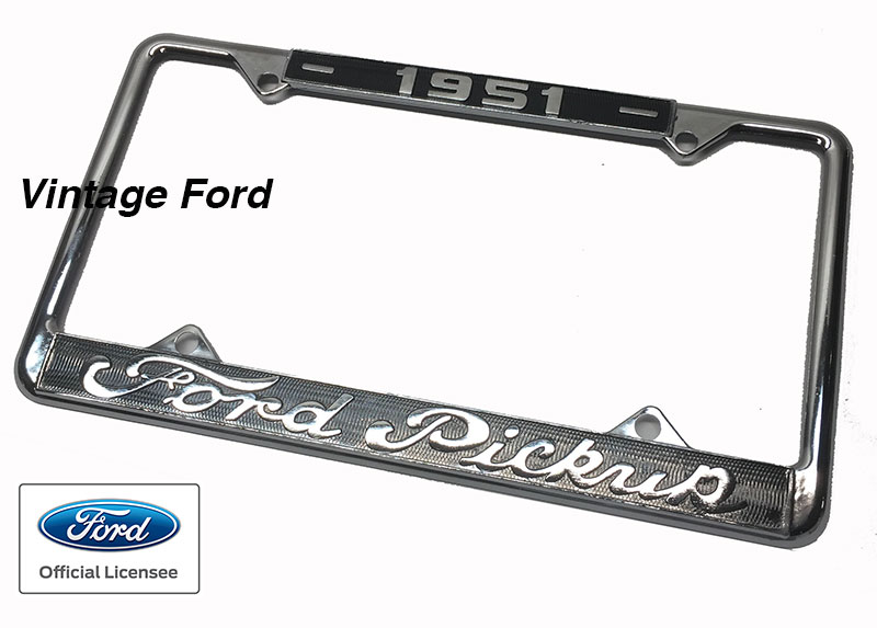 [LP1951PU] PICKUP LICENSE PLATE FRAME 1951 FORD SCRIPT - BLACK