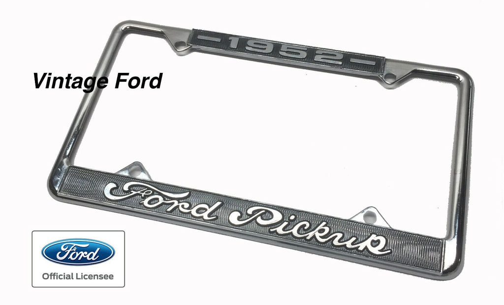 [LP1952PU] PICKUP LICENSE PLATE FRAME 1952 FORD SCRIPT - BLACK
