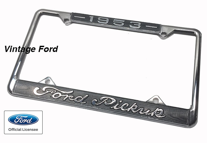 [LP1953PU] PICKUP LICENSE PLATE FRAME 1953 FORD SCRIPT - BLACK