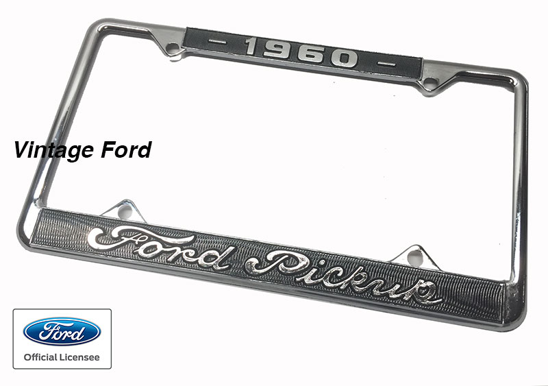 [LP1960PU] PICKUP LICENSE PLATE FRAME 1960 FORD SCRIPT - BLACK