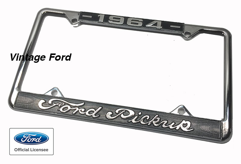 [LP1964PU] PICKUP LICENSE PLATE FRAME 1964 FORD SCRIPT - BLACK