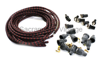 [17115-1-R] PLUG WIRE SET RED 90 RAJA ENDS 1932-53