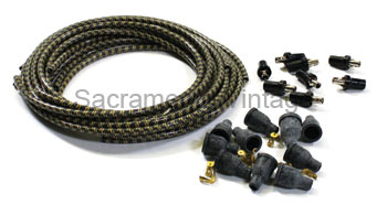 [17115-Y] PLUG WIRE SET YELLOW-RAJA ENDS 1932-53