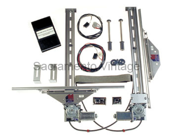 [13460] POWER WINDOW KIT CABLE DRIVEN CHROME SWITCHES