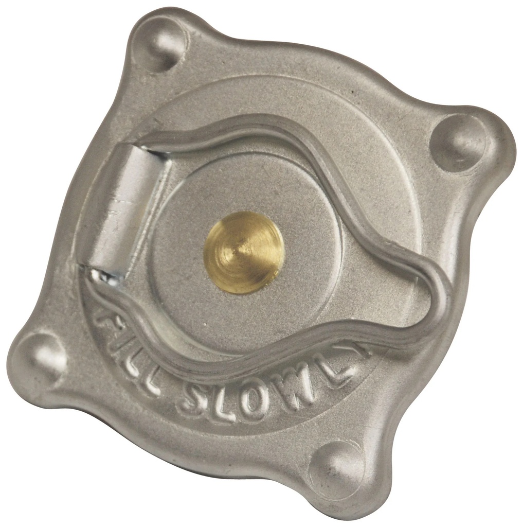 [05807-7-0] RADIATOR CAP- PASSENGER 1935-36 AUTHENTIC DESIGN WITH CLIP TOP