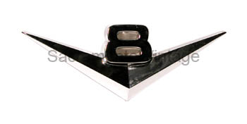 [07679] RADIATOR GRILL 'V8' EMBLEM- CHROME 1956