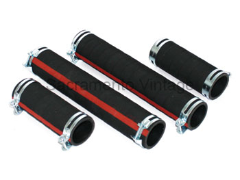 [05722] RADIATOR HOSE & CLAMP SET- Black w/ red stripe  1932-36