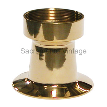 [03637] RADIATOR NECK- POLISHED BRASS WITH FLANGE AT BASE  2-1/2" TALL  1909-16