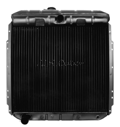 [07643-3] RADIATOR 1953-1956 HEAVY DUTY 4 ROW BRASS COPPER CORE TOP CENTER LOWER LEFT with TRANSMISSION COOLER FORD F100 PICKUP TRUCK 