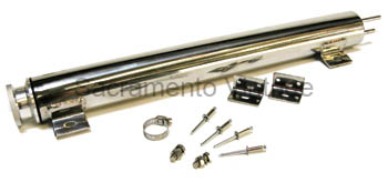 [12463] RADIATOR RECOVERY TANK- 19" POLISHED STAINLESS