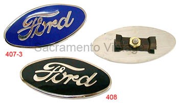 [00407-3] RADIATOR SHELL EMBLEM with STUD & CLIP 1928-30 BLUE