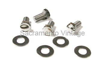 [07646-2] RADIATOR SIDE BOLTS- hex/polish 1953-56