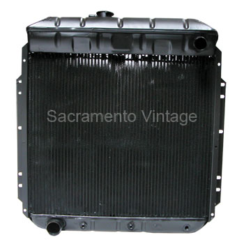 [07642-TC] RADIATOR 1953-1956 HEAVY DUTY 4 ROW BRASS COPPER CORE TOP RIGHT LOWER LEFT with TRANSMISSION COOLER FORD F100 PICKUP TRUCK 