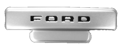 [08373-1] RADIO BLOCK OFF PLATE 1951-52 PAINTED SILVER W/BLACK FORD