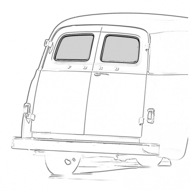 [08613-3] REAR DOOR WINDOW RUBBER- Panel 1948-52