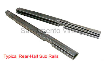 [01077-2-1] REAR HALF SUB RAILS COUPE 1928-29