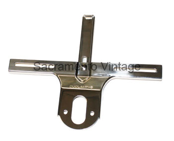 [06158-8] LICENSE PLATE BRACKET- REAR w/ SUPPORT ARM STAINLESS - 1932 & 1932-48 PU