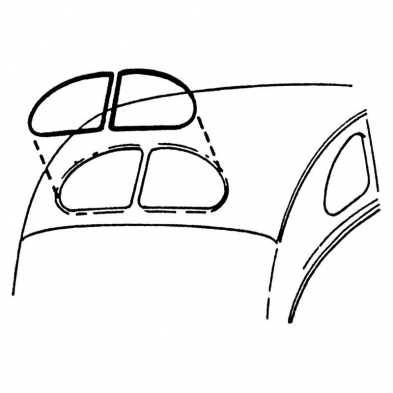 [06325-2] REAR WINDOW SEALS- MOLDED- SEDAN 1938-40