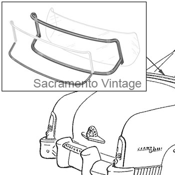 [498614] REAR WINDOW SEAL 1951 MERC WITH GROOVE FOR CHROME AND LOCK STRIP