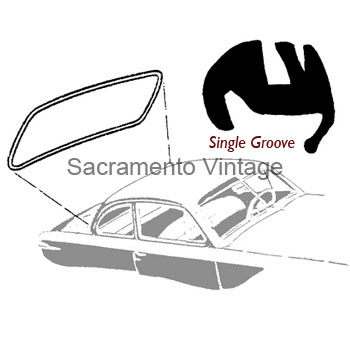 [498611] REAR WINDOW SEAL- 1949-51 CAR 1 GROOVE FOR CHROME