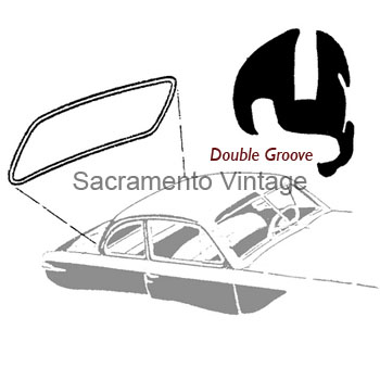 [498612] REAR WINDOW SEAL- 1949-51 CAR W/DOUBLE GROVE FOR CHROME- NO 51 VICKY