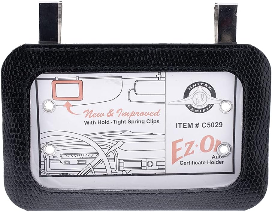 [497218] REGISTRATION HOLDER- EZ-ON VISOR MOUNTED BLACK W/ 2 CLIPS